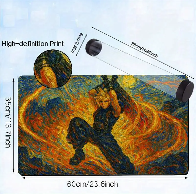 Cloud Strife Ex-Solder Monet Final Fantasy VII Playmat 35x60cm and Playmat Holder