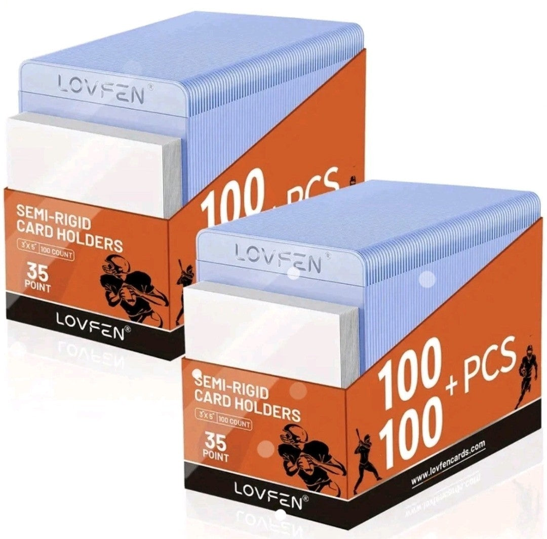 100 Semi-Rigid Card Holders + 100 Sleeves Set - Lovfen 35pt