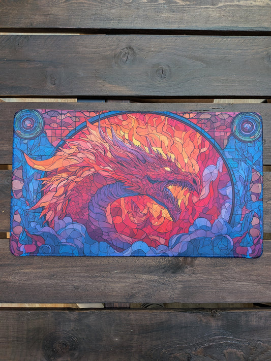 Dragon Glass Playmat 61x35cm Stitched Edge