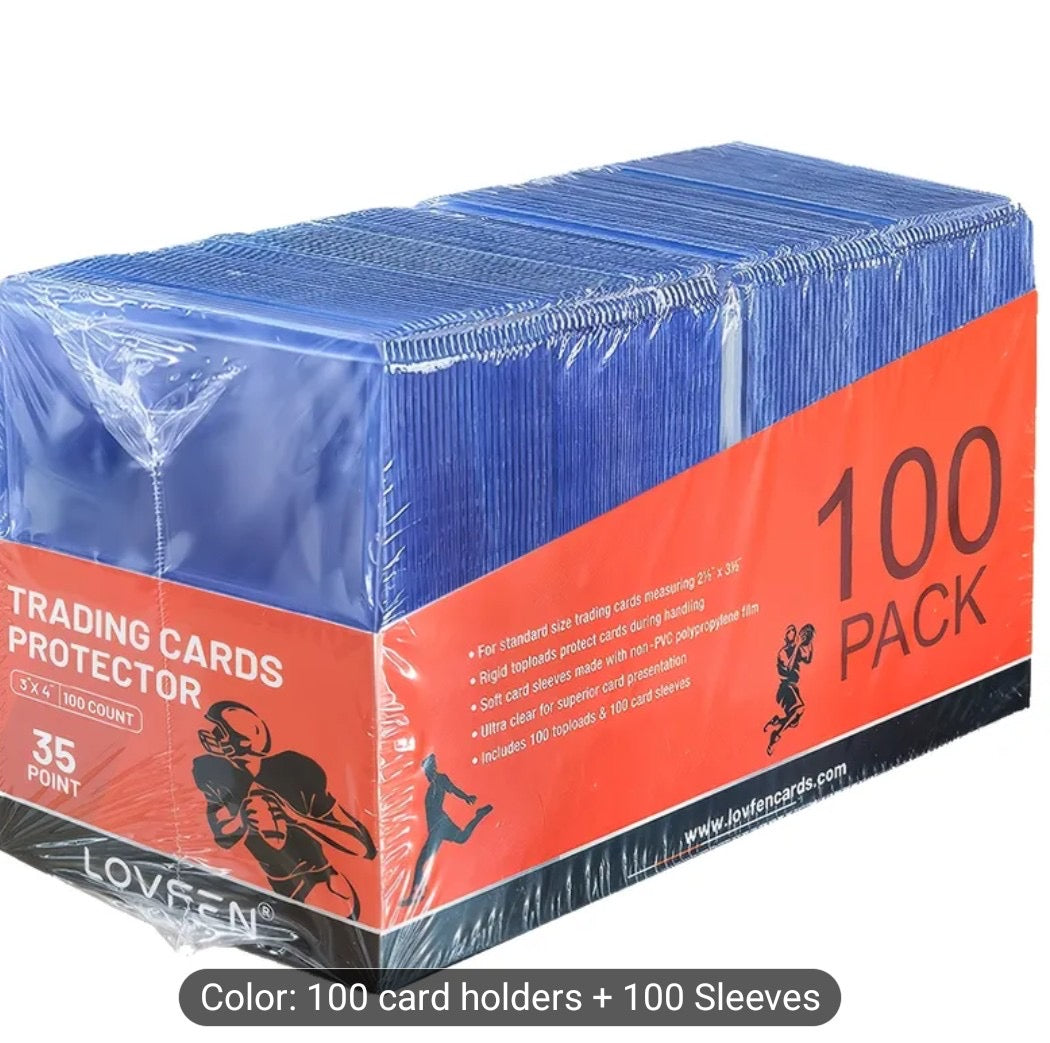 100 Toploaders + 100 Sleeves Lovfen 35pt 3" X 4"