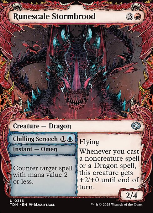 Runescale Stormbrood // Chilling Screech // Tarkir: Dragonstorm // TDM 316