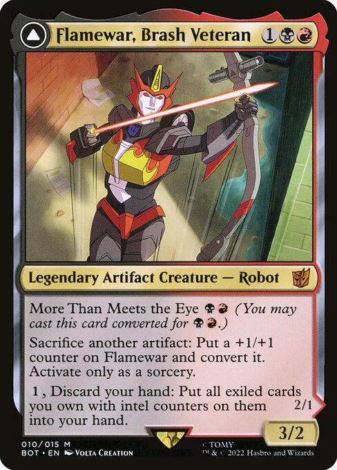 Flamewar, Brash Veteran // Flamewar, Streetwise Operative // Transformers // BOT 10