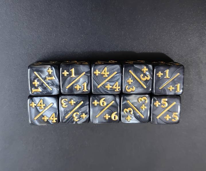 Set of 10 +1/+1 Counters or -1/-1 Counters Magic the Gathering Dice