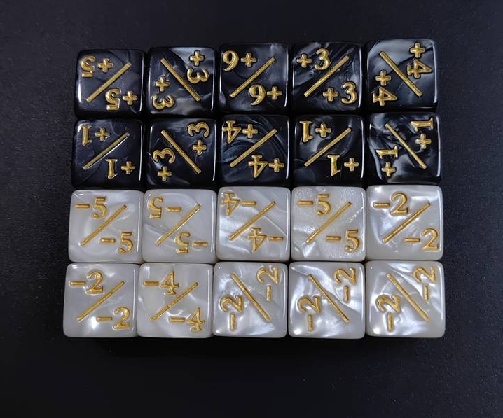 Set of 10 +1/+1 Counters or -1/-1 Counters Magic the Gathering Dice