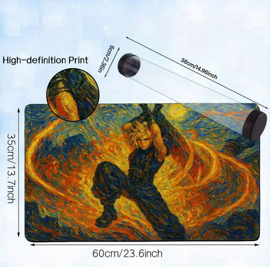 Cloud Strife Ex-Solder Monet Final Fantasy VII Playmat 35x60cm and Playmat Holder