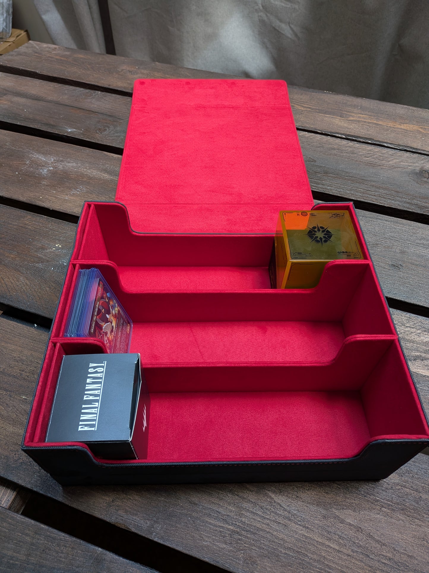 Red Magnetic Deck Box - 1800 Toploaded Card Capscity