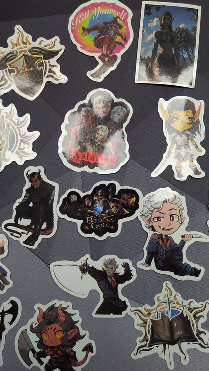 50 Baldur's Gate Stickers Assorted