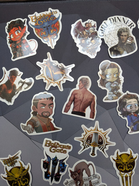 50 Assorted Baldur's Gate Stickers D&D